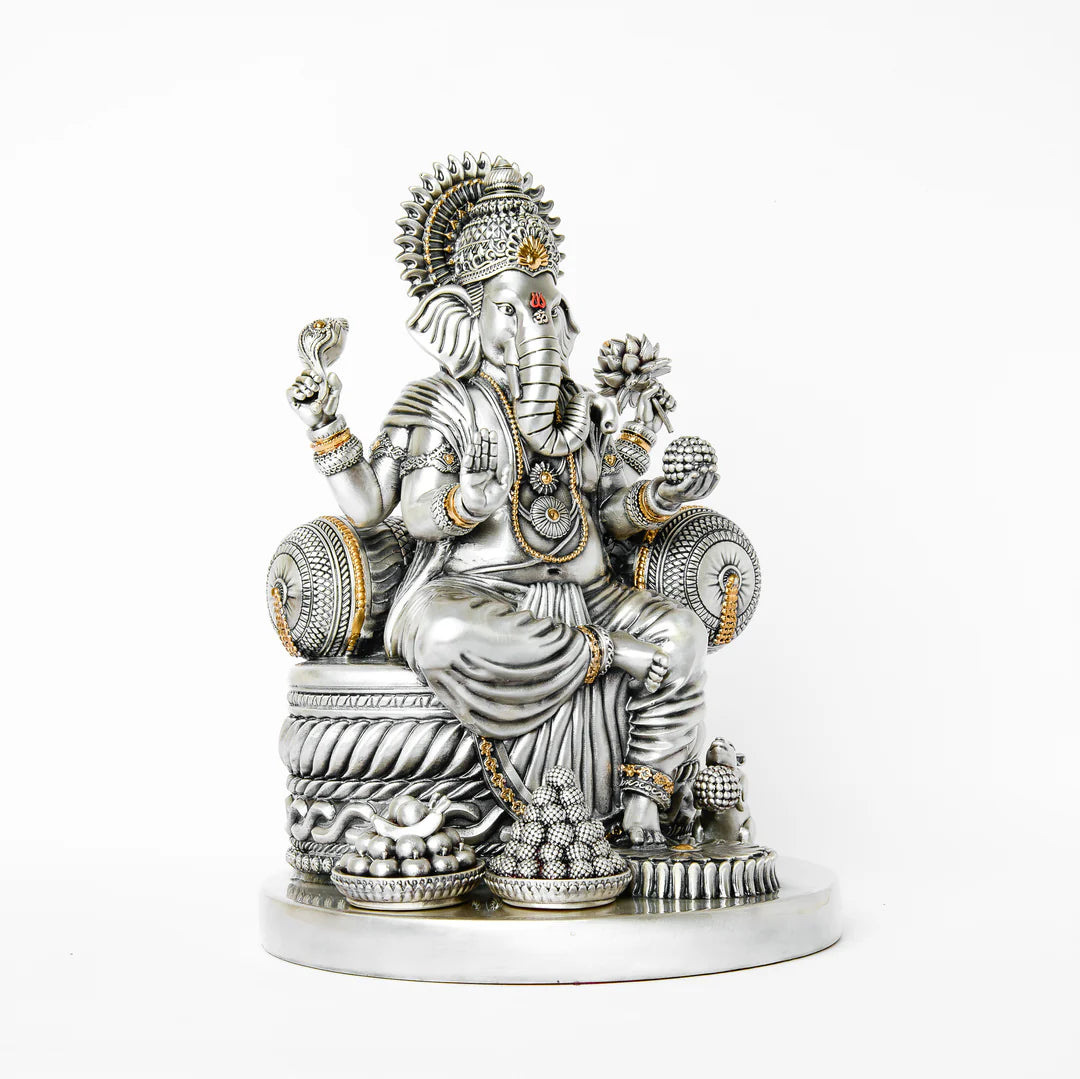 Silver Plated Lord Ganesha Idol
