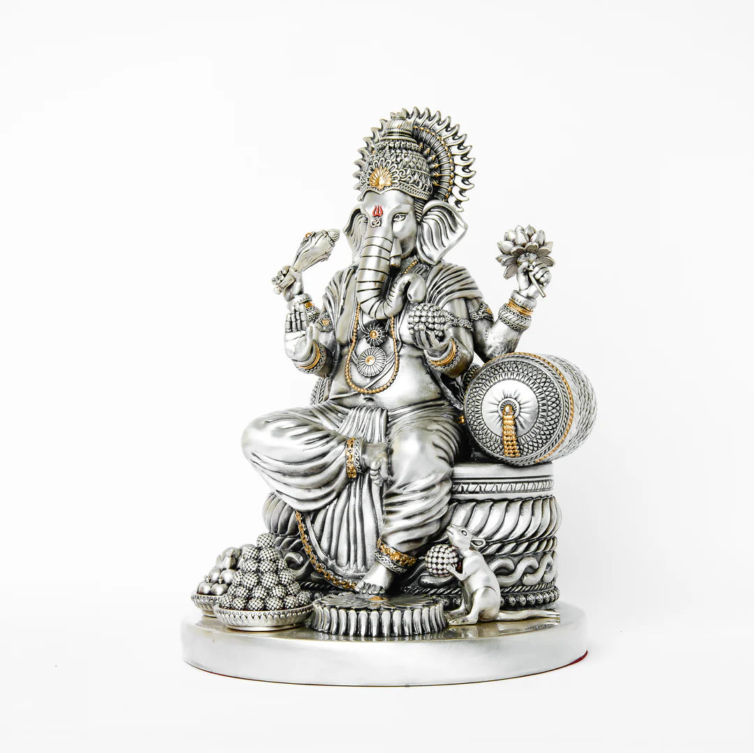 Silver Plated Lord Ganesha Idol