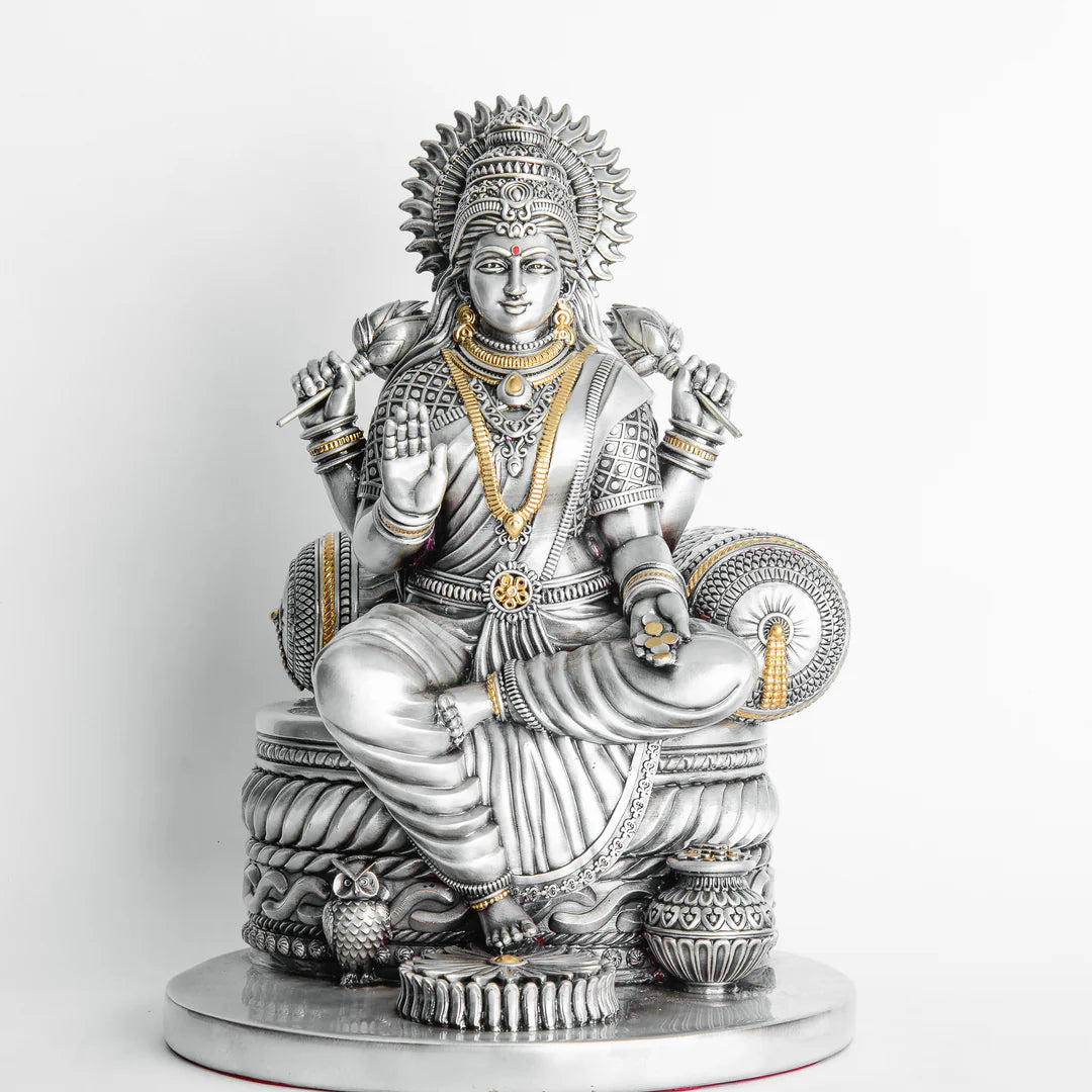 Silver Plated Divine Lakshmi Mata Idol