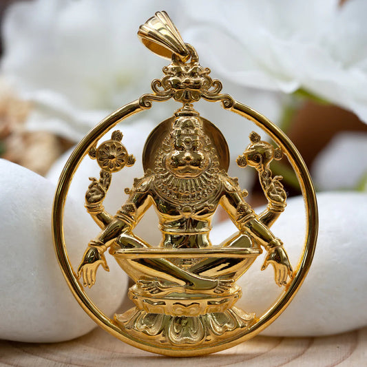 Gold Plated Yoga Narasimha Pendant