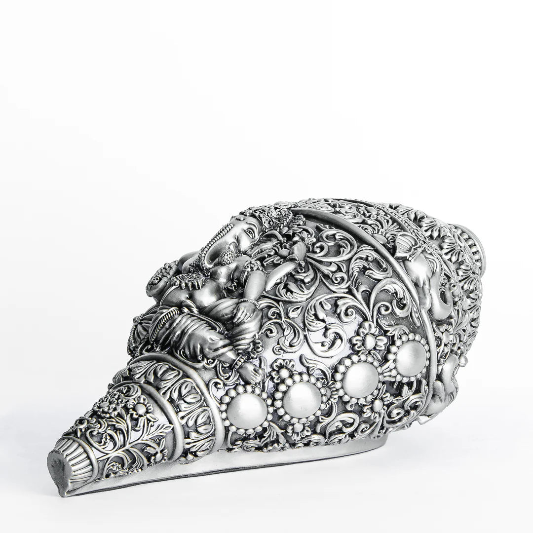 LOTUS GANESHA SHANKHA IDOL