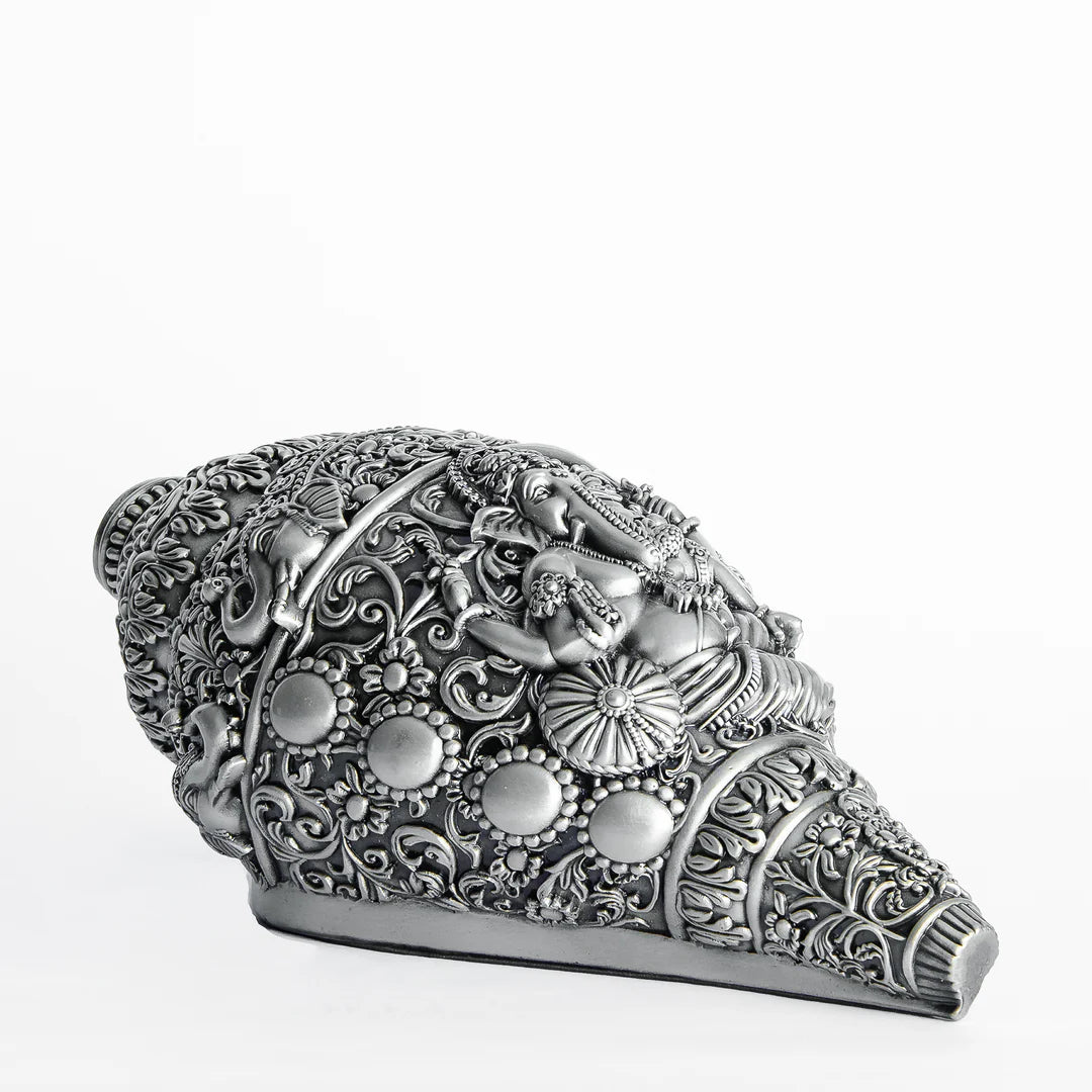 LOTUS GANESHA SHANKHA IDOL