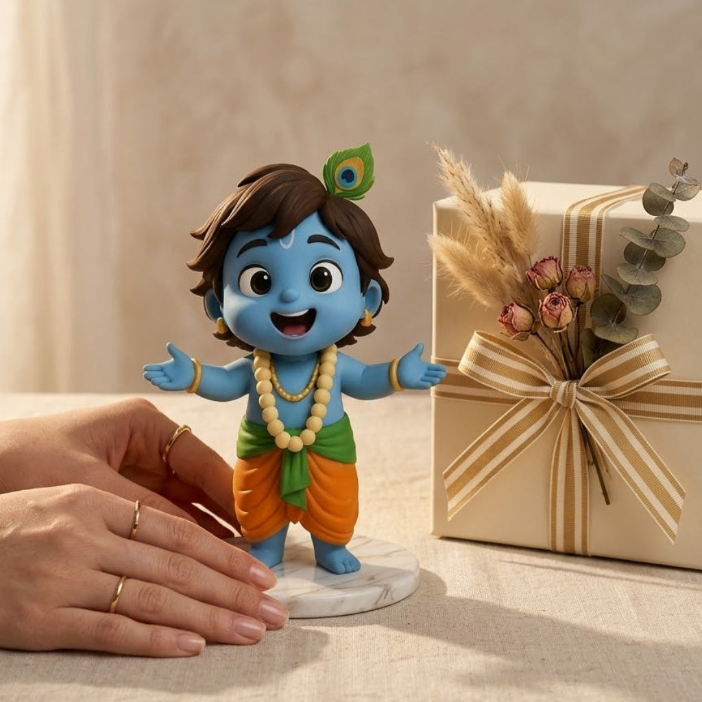 Little Krishna Smiling Statue