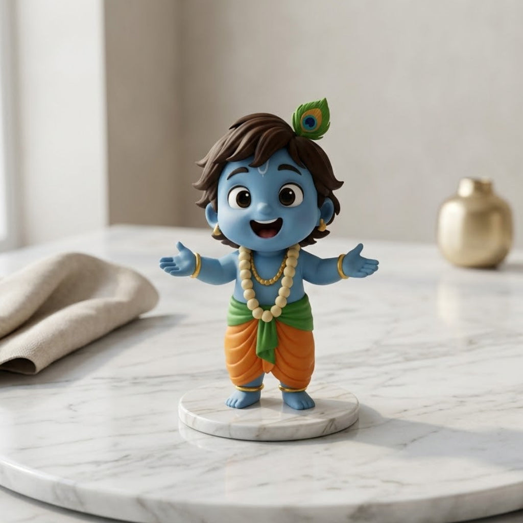 Little Krishna Smiling Statue