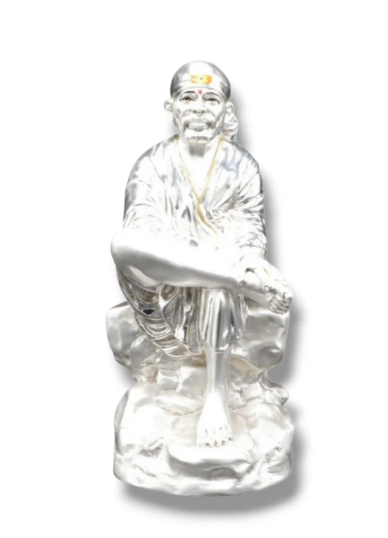 Silver Plated Sai Baba Idol