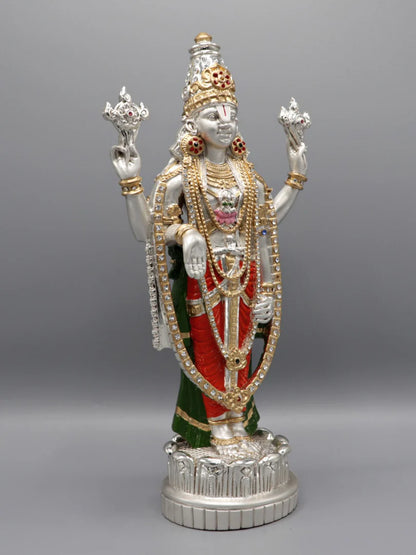 Silver Plated Coloured Balaji Idol