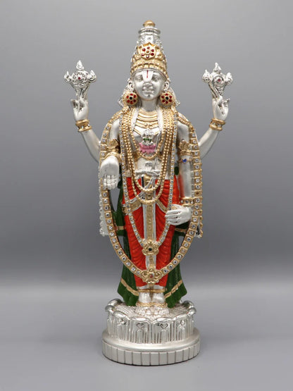 Silver Plated Coloured Balaji Idol
