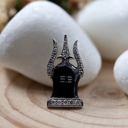 Radiant Shivalingam Trisula Pendant