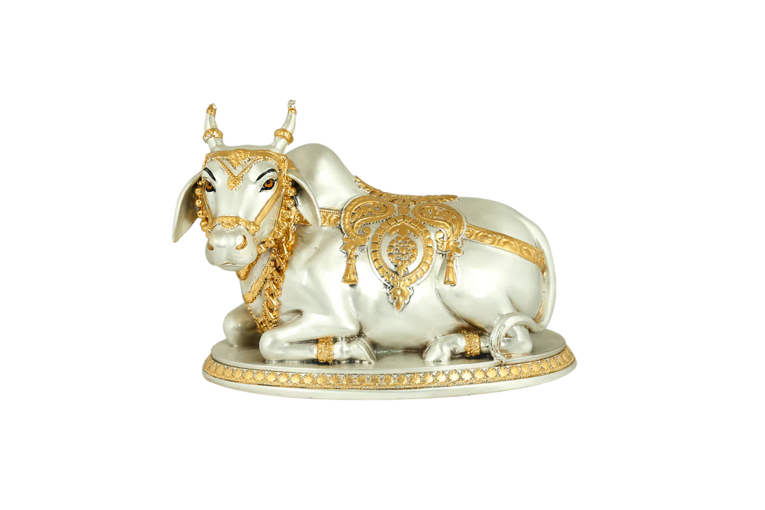 Silver Plated Nandi Idol
