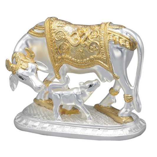 Silver Plated Cow Idol