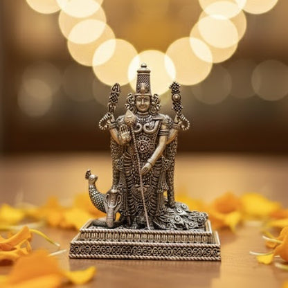 Silver Plated Lord Murgan Ji Idol Style 2 (3 Inch)