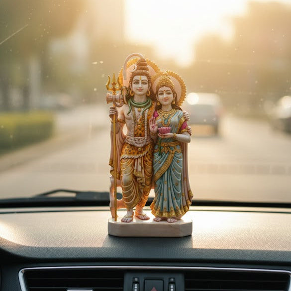 Standing Lord Shiv With Parvati Mata Idol