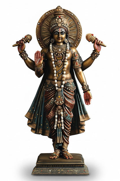 Bronze Finish Lord Vishnu Ji Idol