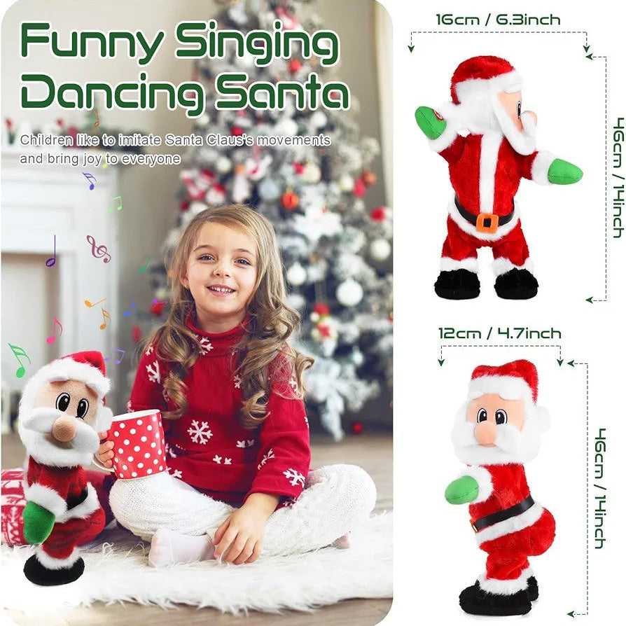 Twerking Santa Claus,Booty Shaking Santa Dancing Santa Claus with Music Singing Animated Christmas Santa Toys for Kids- English Song
