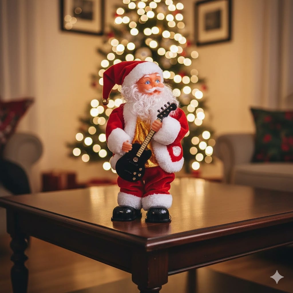 Electric Musical Santa Claus with Guitar
