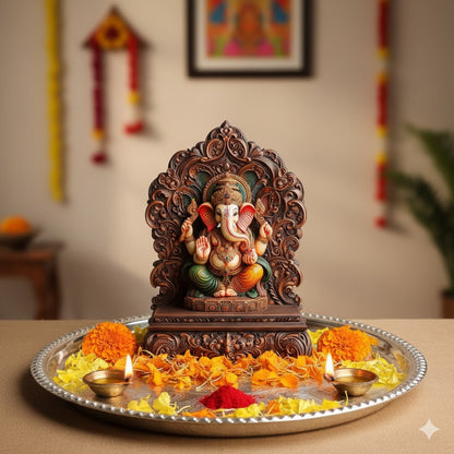 Lord Ganesha Idol Unique Design  (8 Inch)