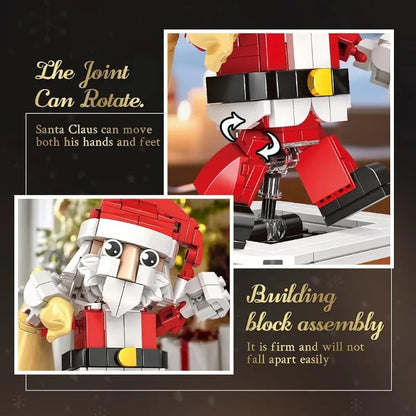 Christmas Building Block Set, Santa Claus with Moving Swing Mechanism, 404 Pieces Creative Construction Toy for Ages 6+, Holiday Decoration