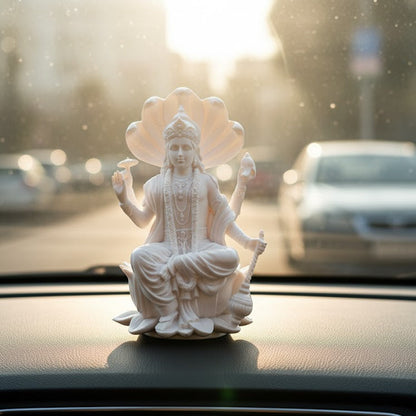 White Marble Lord Vishnu Idol