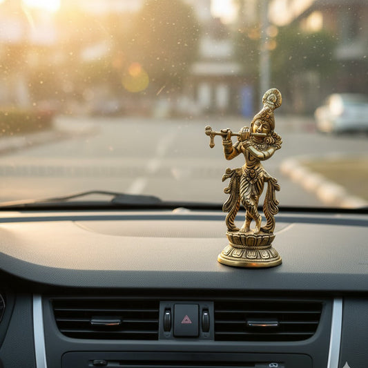 Brass Dancing Krishna Idol