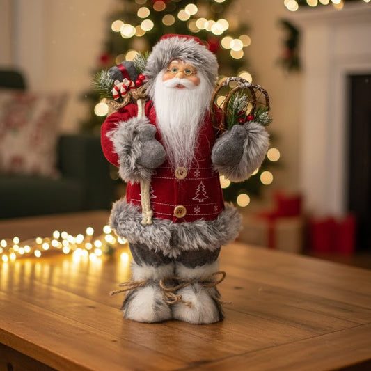 Santa Figurine Doll Ornament Table Decor Cute Statue for Party Birthday Gift