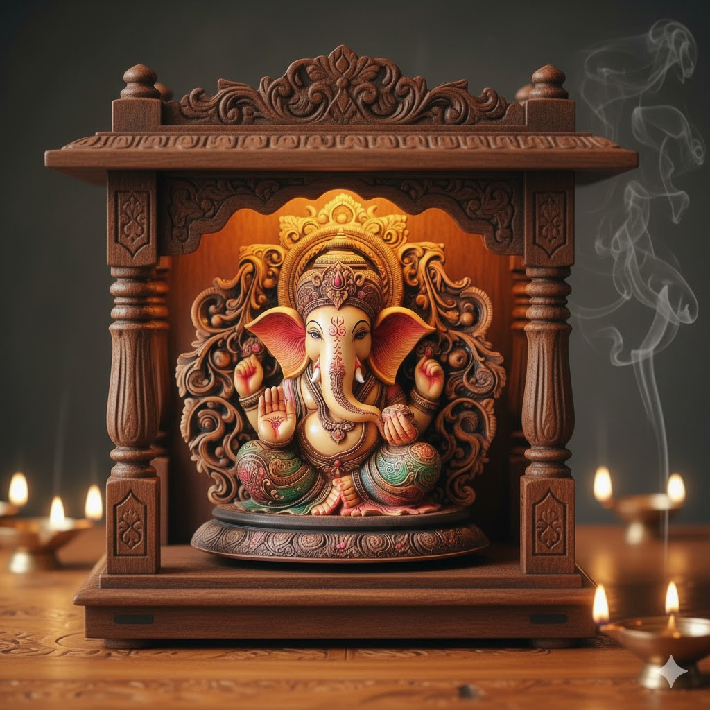 Lord Ganesha Idol Unique Design  (8 Inch)