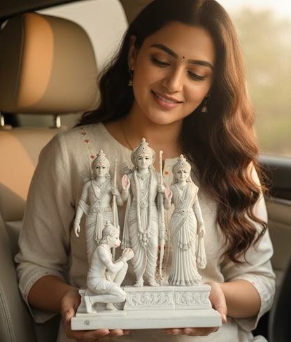 White Marble Lord Ram Darbar Idol