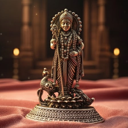 Silver Plated Lord Murgan Ji Idol Style 1 (3 Inch)