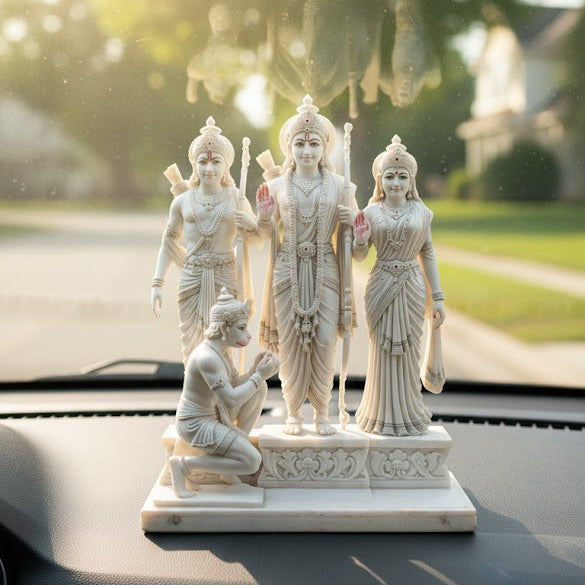 White Marble Lord Ram Darbar Idol