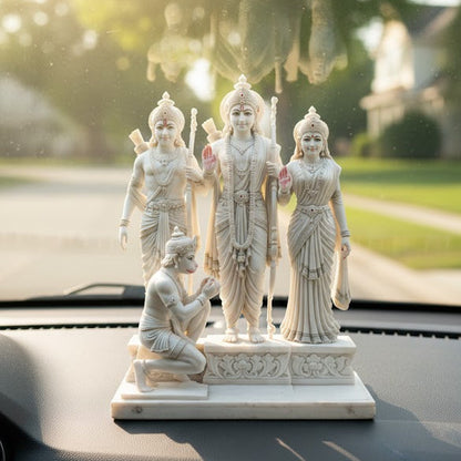 White Marble Lord Ram Darbar Idol