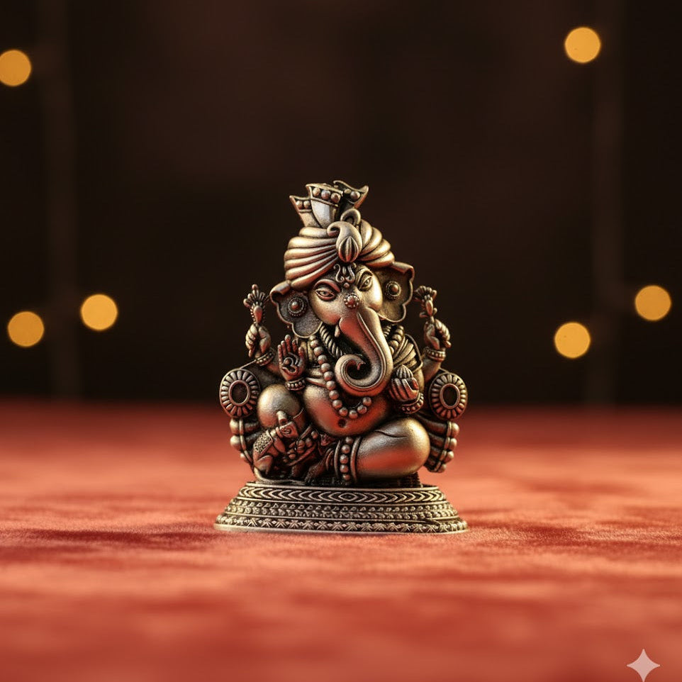 Silver Plated Lord Ganesha Idol (3 Inch)
