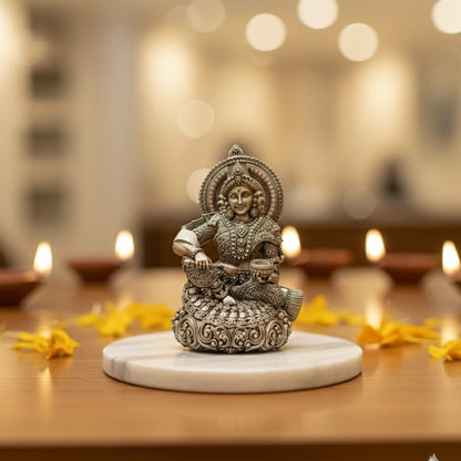 Silver Plated Annapurna Mata Idol (3 Inch)