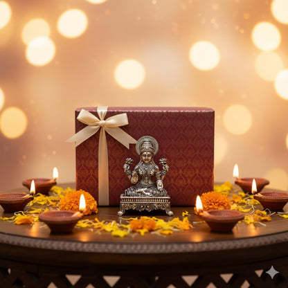 Silver Plated Laxmi Mata Idol (3 Inch)