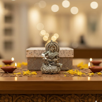 Silver Plated Annapurna Mata Idol (3 Inch)