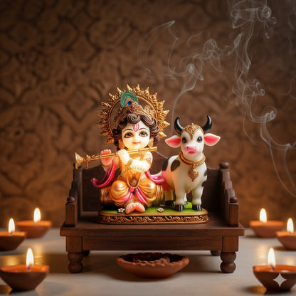 Bal Krishna With Cow Idol