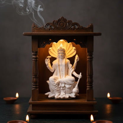 White Marble Lord Vishnu Idol