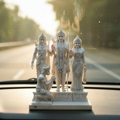 White Marble Lord Ram Darbar Idol