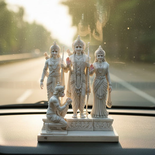 White Marble Lord Ram Darbar Idol