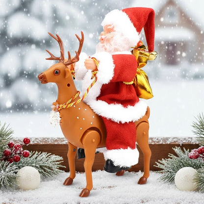 Musical Deer Riding Santa Claus