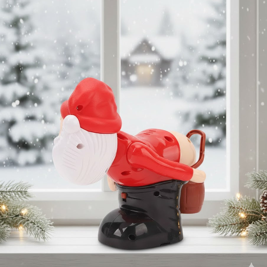 Santa Claus Butt Bubble Machine Christmas Bubble Machine Button Control Funny Bubble Maker for Festival Party Carnival Gathering
