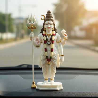 White Marble Standing Lord Shiv Idol