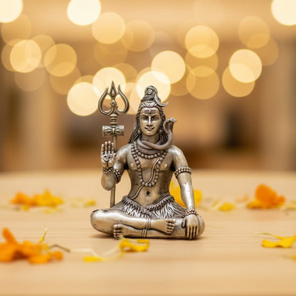 Silver Plated Lord Shiv Idol (3 Inch)
