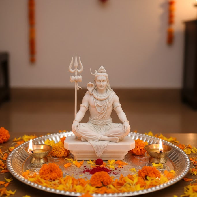 White Marble Lord Shiv Idol