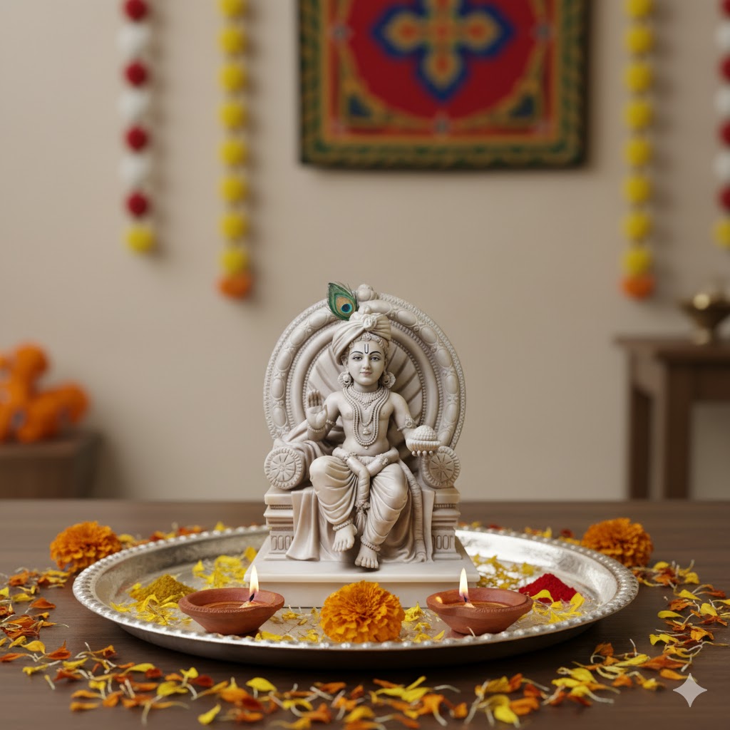 Lord Krishna Singhasan Idol