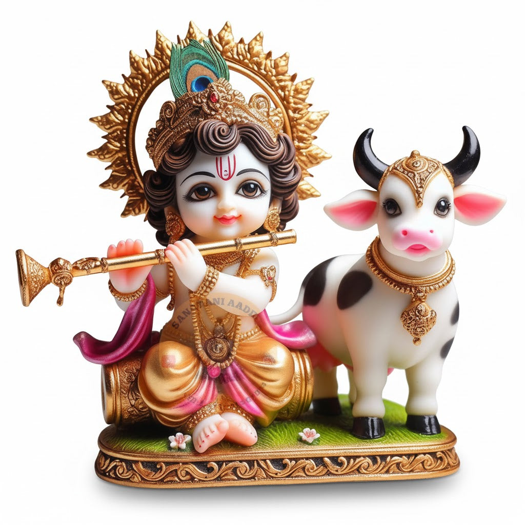 Bal Krishna With Cow Idol