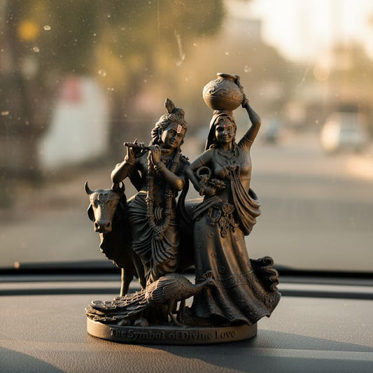 Lord Radha Krishna With Cow Idol