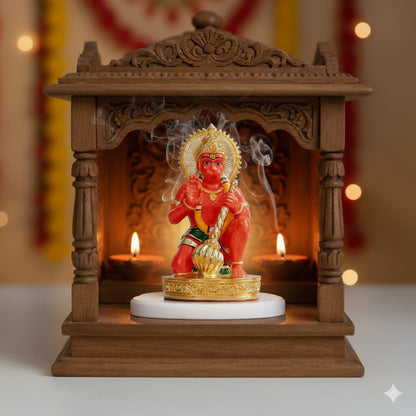 Sinduri Hanuman Murti - Gold Plated