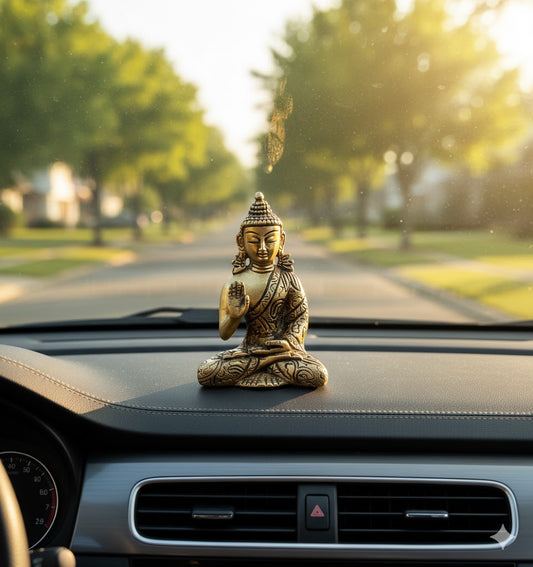 Buy Brass Buddha Idol 220g, 3.2″– Handcrafted Buddha Idol For Home & Puja Use