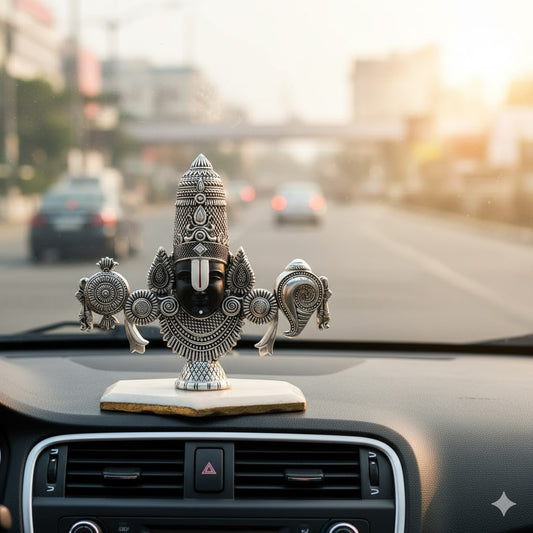 Lord Balaji Face Idol - Silver Plated