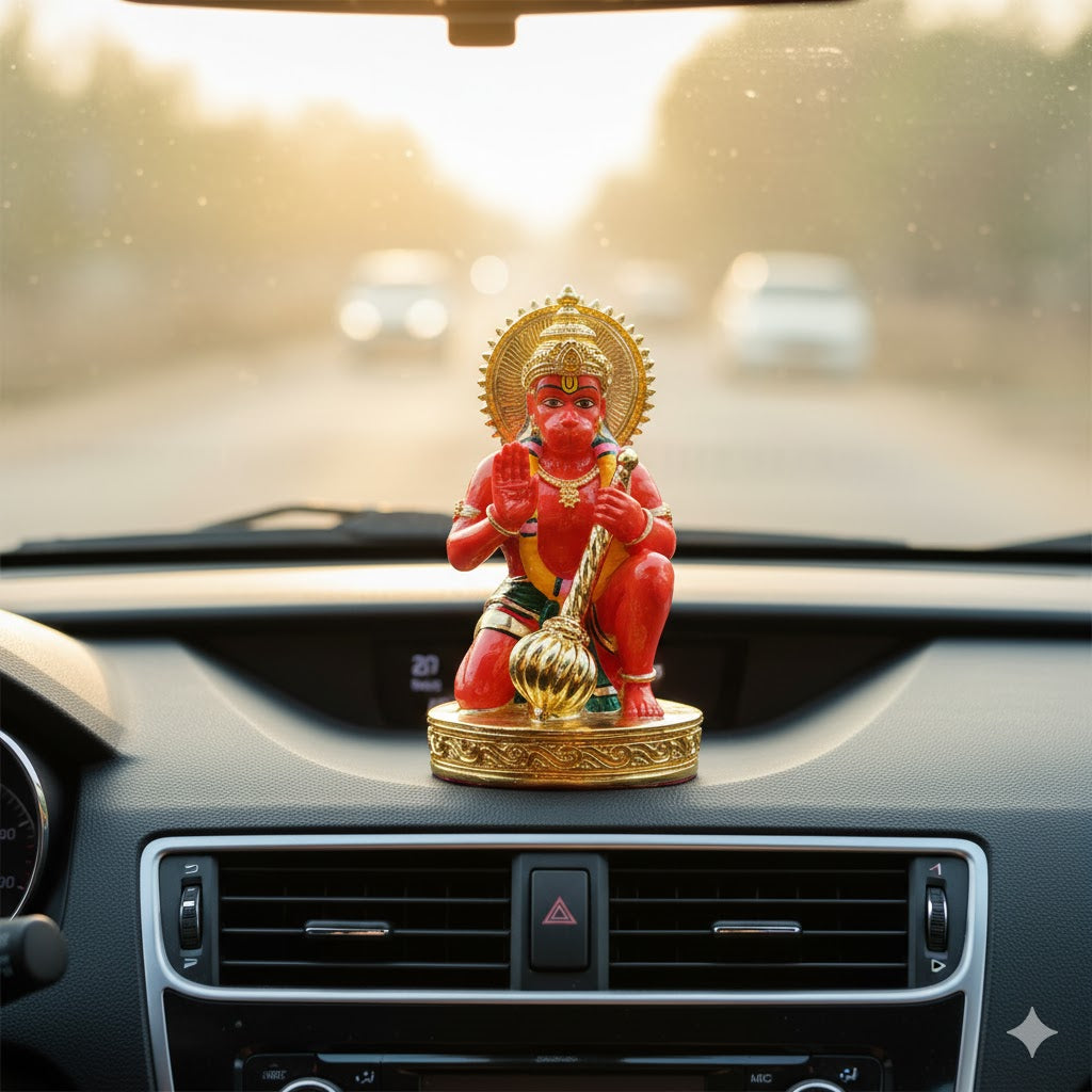 Sinduri Hanuman Murti - Gold Plated