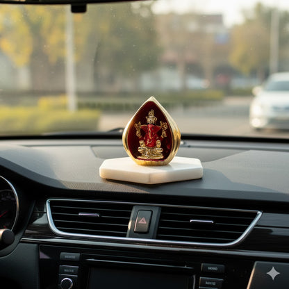 Modak Ganesha Murti for Car Dashboard - Gold Plated (4 Inch)